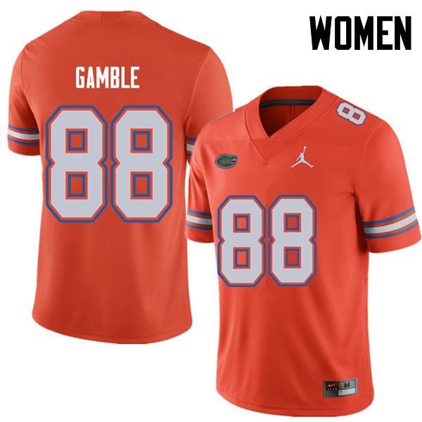 Jordan Brand Women #88 Kemore Gamble Florida Gators College Football Jerseys Orange